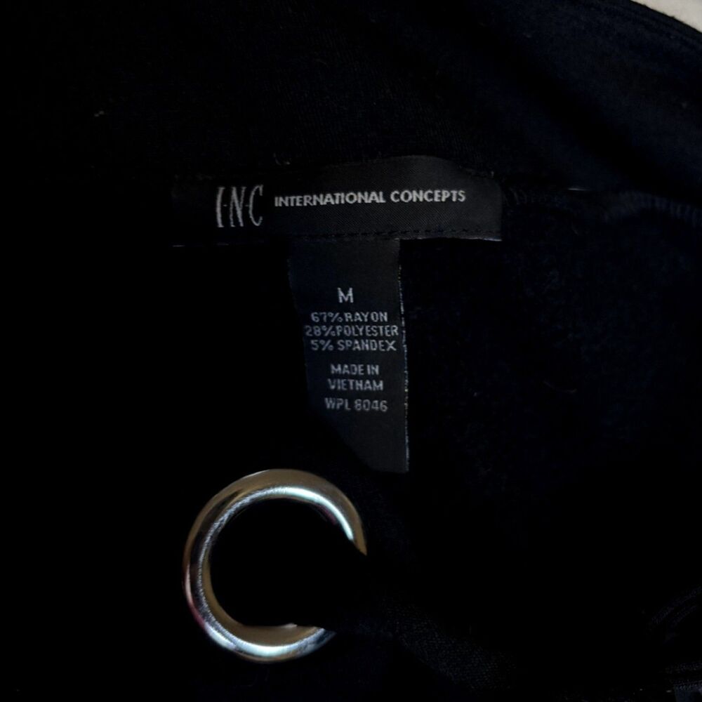 INC International Concepts Lace-Up Grommet Bell Sleeve Top Black Womens - Picture 8 of 8